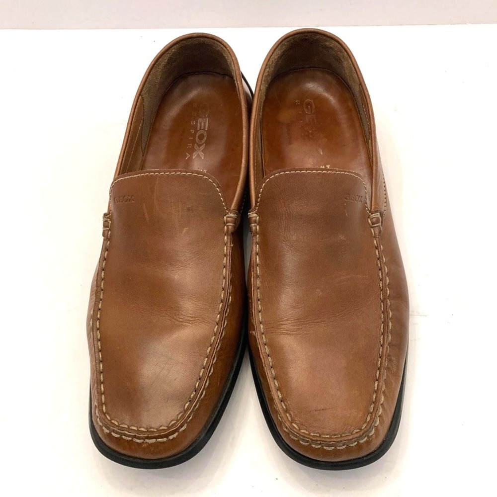 GEOX‎ Respira Driving Moc Loafers Tan Brown Leather Shoes Men's 12 EU 45